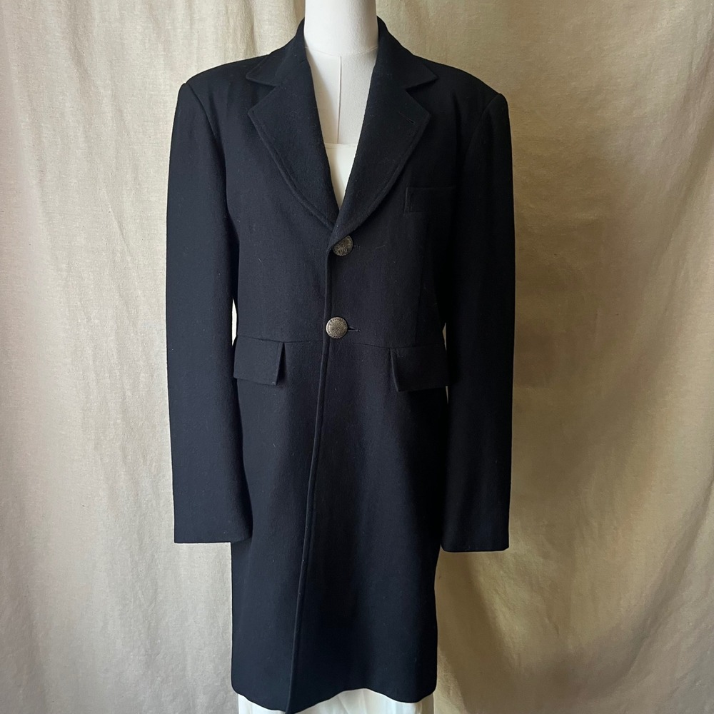 Vintage Wah Maker Black 100% Wool Equestrian Riding Jacket Coat Women's 34